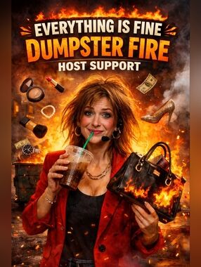 Everything Is Fine Dumpster Fire Host Support Graphic Tote Bags Or Notebook